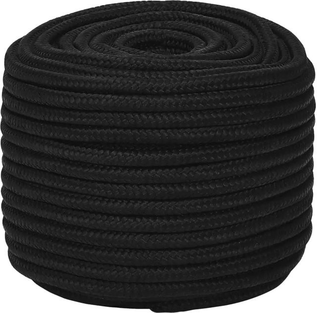 vidaXL Arbeitsseil aus Polyester in Schwarz, Durchmesser: 12 mm, Länge: 25 m - Bild 1