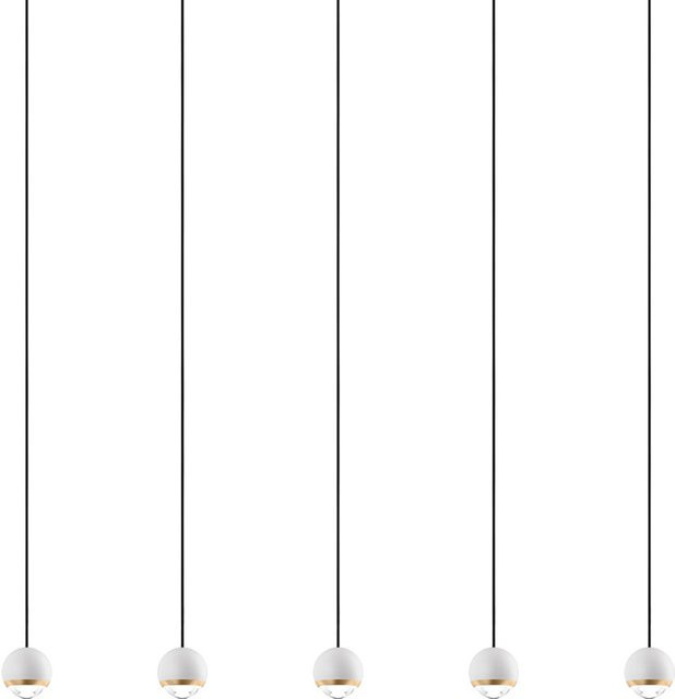 DLS Lighting Cleo LP 5 LED-Pendelleuchte in Weiß und Messing mit warmweißem Licht (3000K) - Bild 1