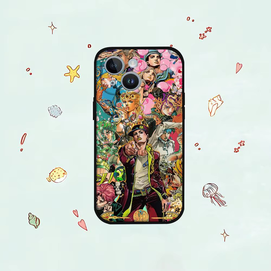 Anime JoJo's Bizarre Adventure Handyhülle für iPhone 15 14 13 12 11 Pro Max und weitere Modelle, Mehrfarbig - Bild 4