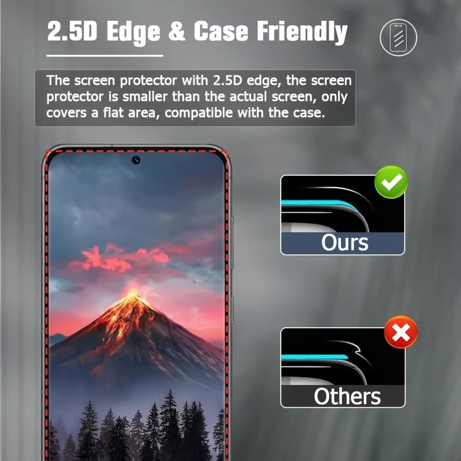 3er-Pack Samsung Galaxy Displayschutz aus gehärtetem Glas, transparent, passend für S25 Ultra, S24, S23, S22, S21 und S20 Plus Modelle - Bild 5