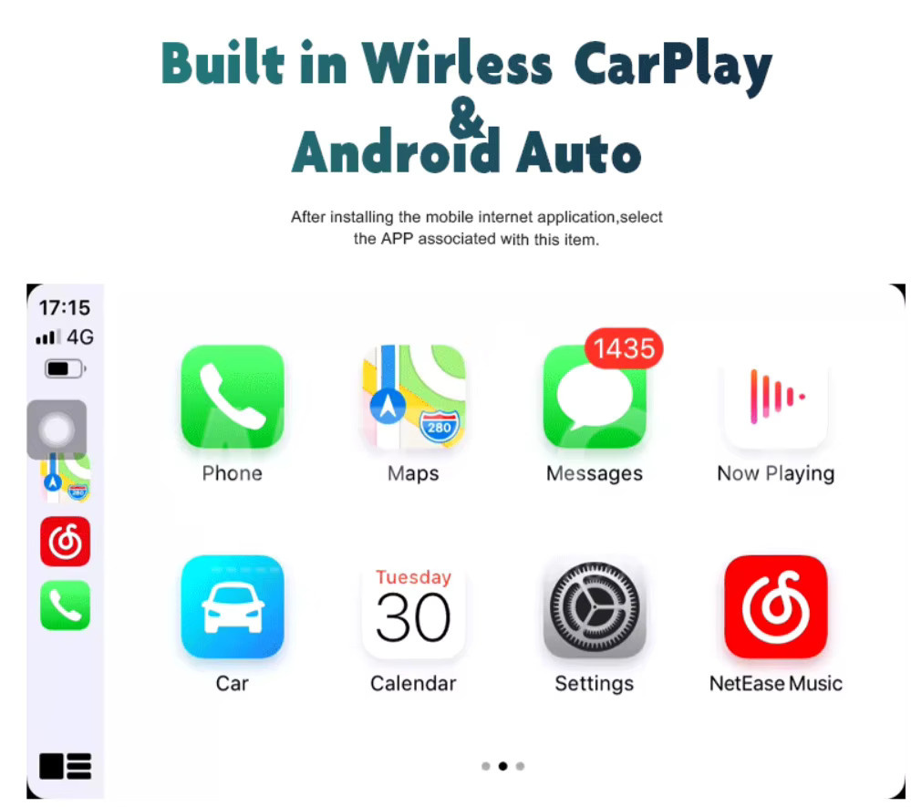 WITSON Android 14 Multimedia-Navigationssystem für KIA CEED mit 9-Zoll-Bildschirm, GPS, Wi-Fi und CarPlay in Schwarz - Bild 3