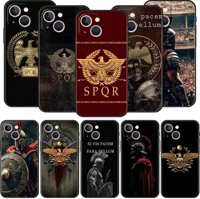 Luxus-Handyhülle mit römischem Empire-Emblem für Apple iPhone Modelle, weiche TPU-Abdeckung, Schwarz - Bild 1