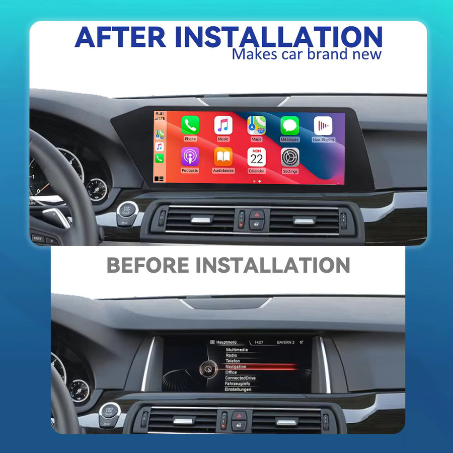 BONROAD Wireless CarPlay und Android Auto Autoradio mit 12,3 Zoll Blade Full-Lamination Bildschirm, GPS-Navigation und Bluetooth für BMW X1 F48 NBT EVO System, Schwarz - Bild 3