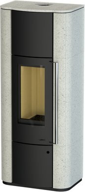 THERMIA Kaminofen Neuwerk Plus in Schwarz aus Stahl und Kalkstein mit 7 kW Leistung - Bild 1