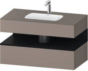 Duravit Einbauwaschtisch-Möbel-Set Qatego in Grau, B/T/H: 100 x 55 x 60 cm - Bild 1
