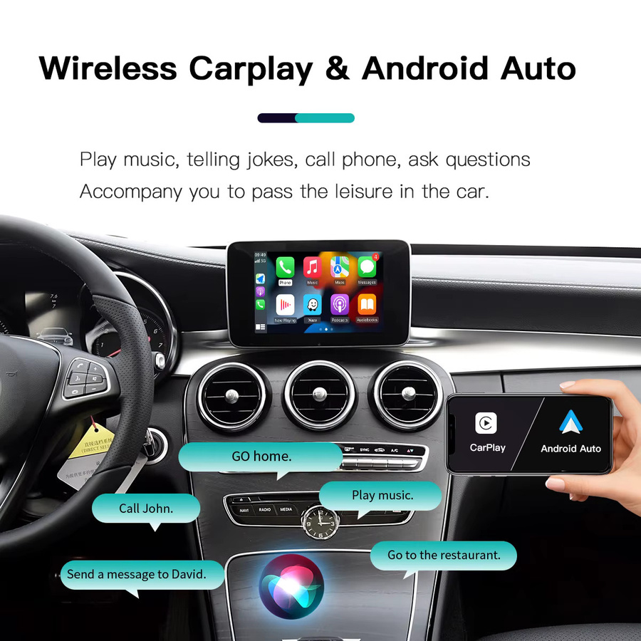 AUTOABC Drahtlose CarPlay und Android Auto Adapter für Mercedes NTG5.0 Klassen A B C S CLA CLS GLA GLS GLC GLE V250 V260 Sprinter via Bluetooth - Bild 4