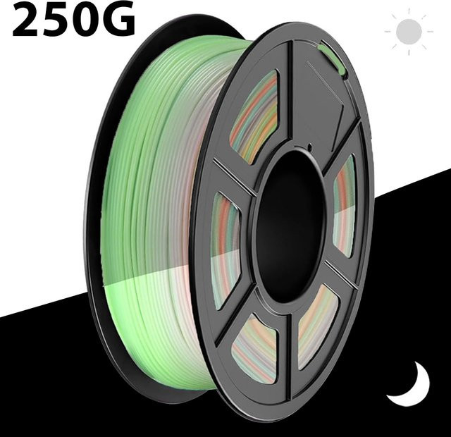 3D Maliang Regenbogen PLA Filament 1,75mm im Dunkeln leuchtend Multicolor für FDM 3D-Drucker - Bild 1