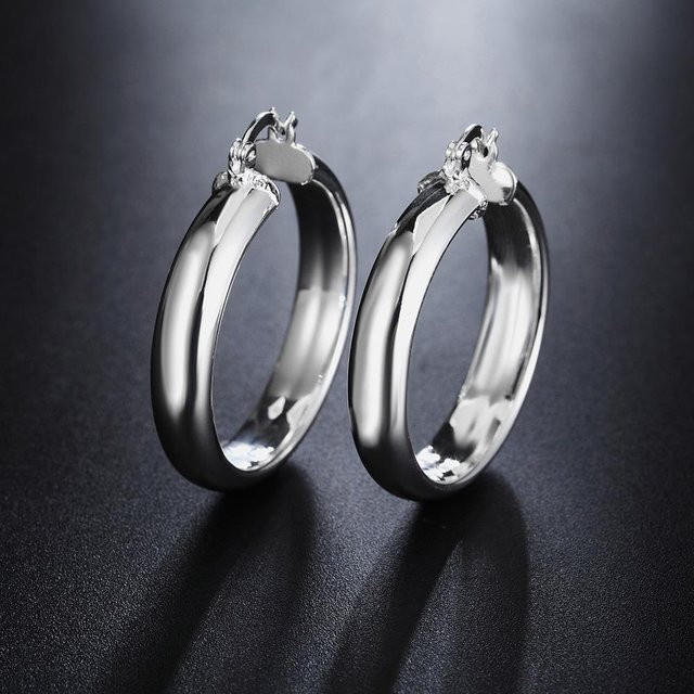 Rui Di Creolen 925 Silber, Weiß, 34 mm, Damen - Bild 1