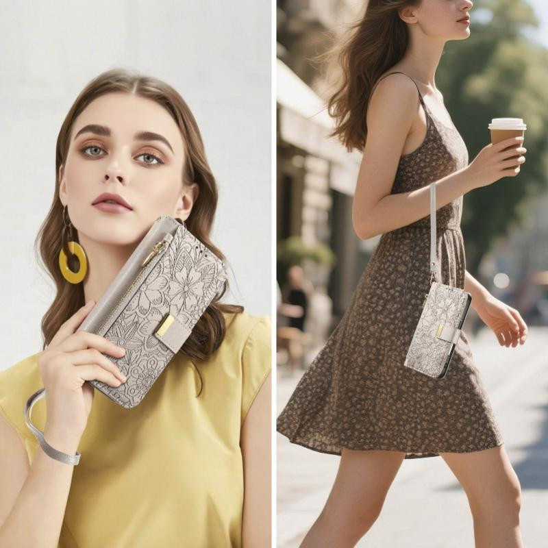 Crossbody Leder Handtasche Handyhülle mit Kartenfach und Ständer für Apple iPhone 17 Pro Max, 16 Pro Max, 15 Pro Max, 14 Pro, 13 Pro, 12 Pro und iPhone Air 16E - Bild 2