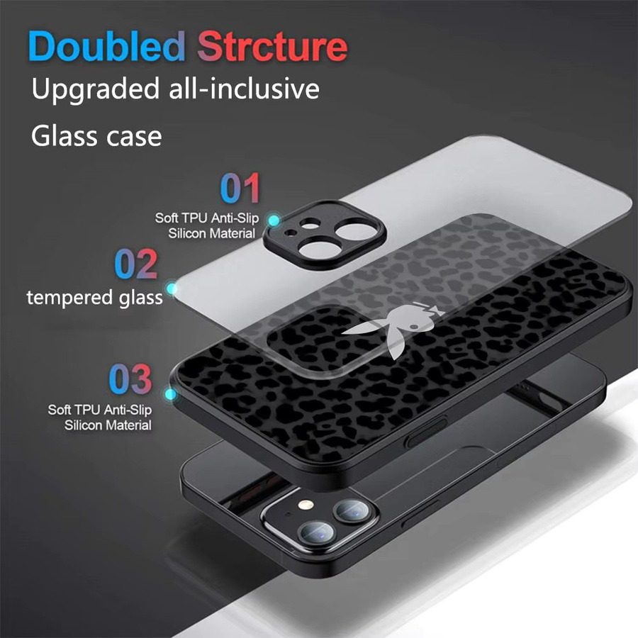 Playboy Leopard 2-in-1 Handyhülle für iPhone 17 16 15 14 13 Pro Max Air 16e mit Flower Design in Schwarz - Bild 6