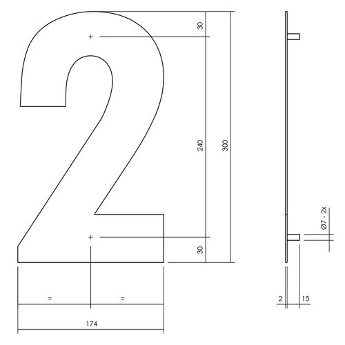 Intersteel Hausnummer 2 XL aus Edelstahl in Mattschwarz - Bild 2