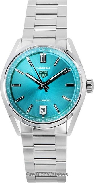 TAG Heuer Carrera Armbanduhr Edelstahl, Automatik, 36 mm, Damen, blau - Bild 1
