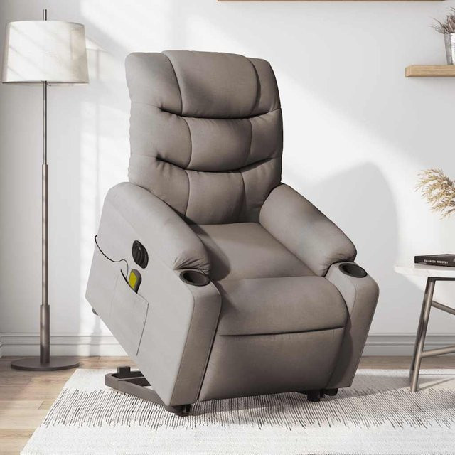 VIDAXL Elektrischer Massagesessel mit Aufstehhilfe in Taupe aus Stoff - Bild 2