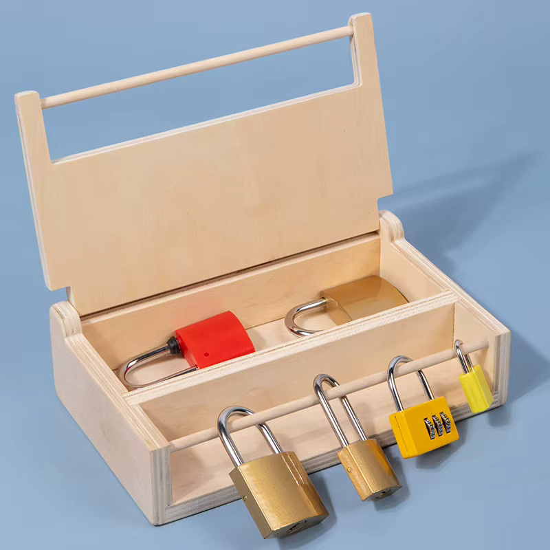 Brozebra Montessori Entriegelung Spielzeug, Schlösser mit Schlüssel, Holz, Bunt / Mehrfarbig - Bild 3