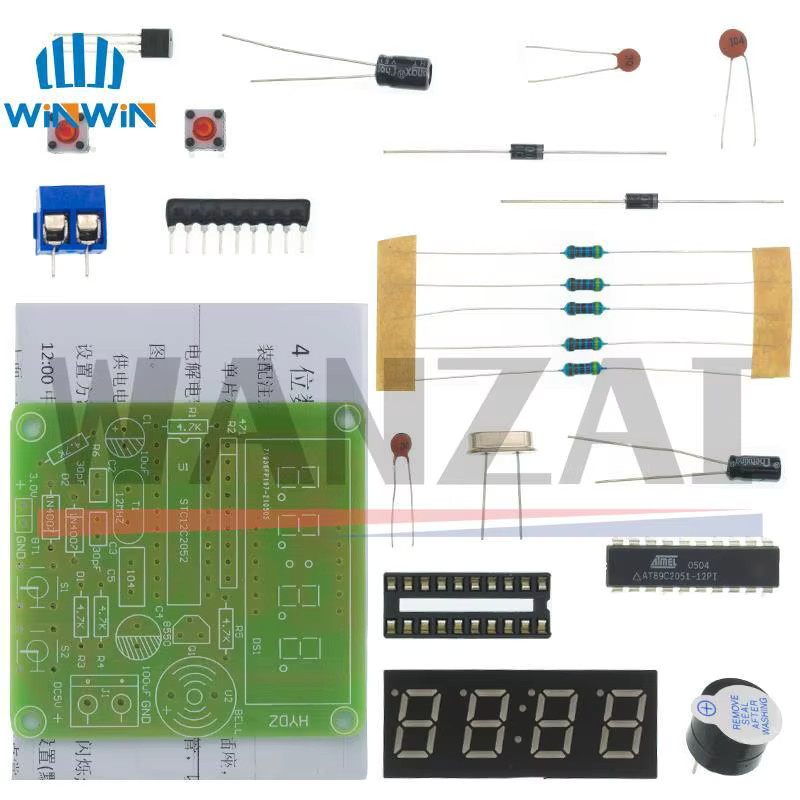 AITEWIN ROBOT DIY-Kit Digitale LED-Uhr mit Röhren-Display und elektronischen Modulkomponenten für DC 9V-12V - Bild 4