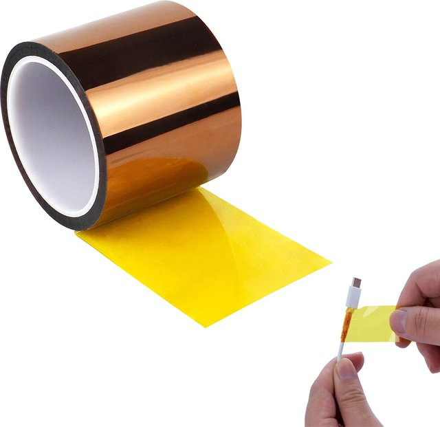 TFAAI Polyimid-Klebeband in Gold, hitzebeständiges Hochtemperatur-Maskierband zum Löten, Länge: 33,0 m, Breite: 10,0 mm - Bild 1