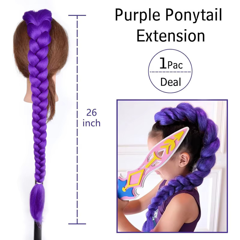 LUPU Synthetische Haarverlängerungen Braiding Hair, Lila, Damen - Bild 2