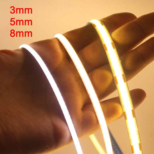 KISUFU COB LED Streifen Weiß Flexibles LED Band mit 320 LEDs für Schrank und Hausbeleuchtung - Bild 1