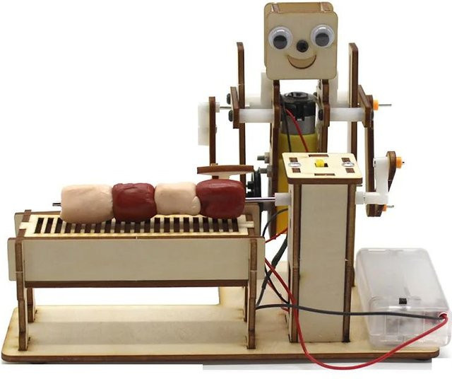 Binchi Keji Travel Roboter DIY Kreativ Holzbrett Montage Spielzeug, ab 3 Jahre - Bild 1