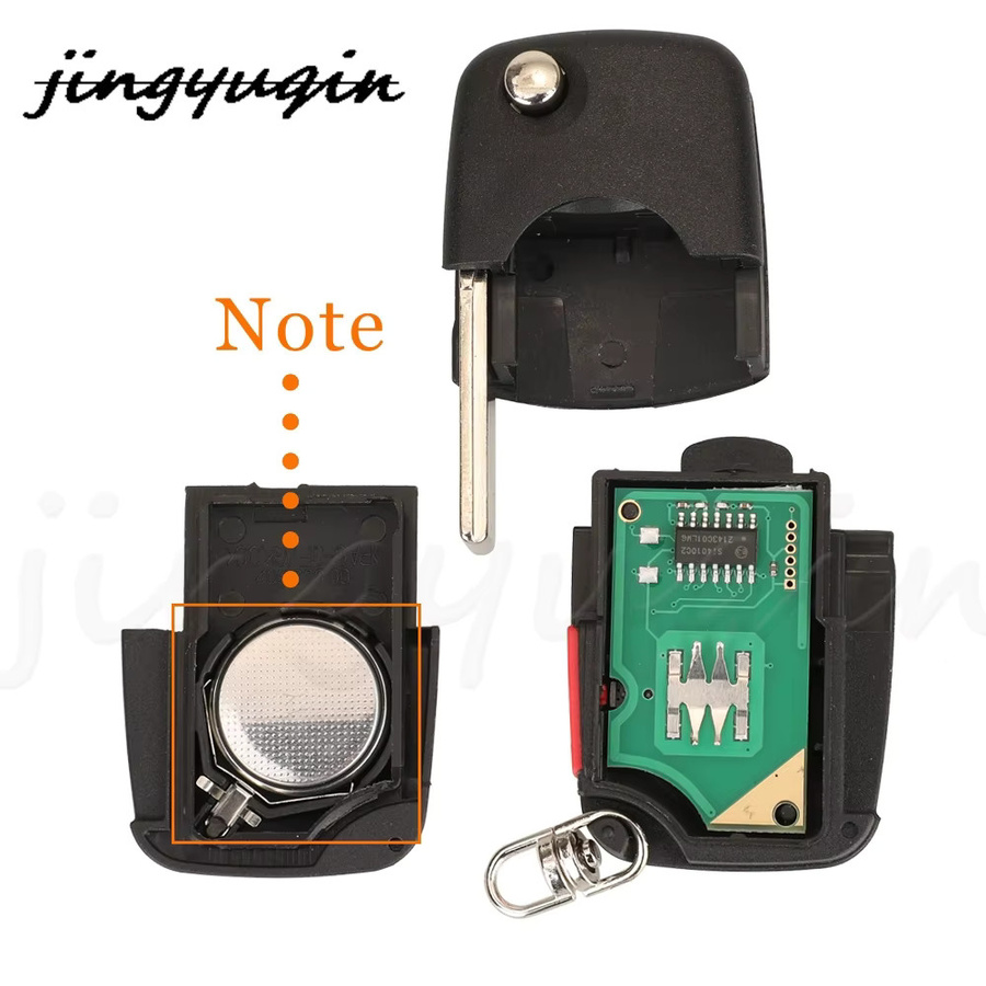 Jingyuqin Smart Remote Autoschlüssel Anhänger 433 MHz ID48 für Audi A3 A4 A6 A8 TT RS4 Quattro, Schwarz - Bild 4