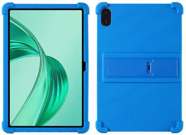 Kinderfreundliche Silikon Schutzhülle für Honor Pad X8a Tablet 11 Zoll mit Ständerfunktion in Blau - Bild 1