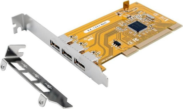 Exsys EX-1083 USB-Erweiterungskarte PCI Low-Profile mit 3 USB 2.0 Anschlüssen in Multicolor - Bild 1