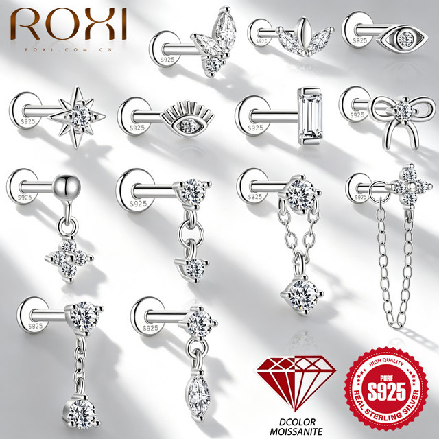 ROXI Ohrstecker, 925 Silber, Moissanit, Damen - Bild 1