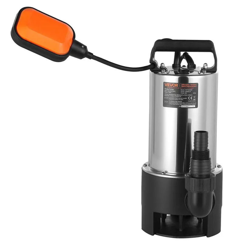 Buying Solutions MB Tauchpumpe aus Edelstahl für Schmutz- und Klarwasser mit automatischem Schwimmerschalter, 710W, 20000 L/H, Farbe: Silber - Bild 8