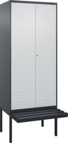 C+P PSA Doppel-Spind Classic PLUS Sitzbank mit 2 Abteilen und auskragender Kunststoff-Sitzfläche, B/T/H: 212 x 80 x 81,5 cm - Bild 1
