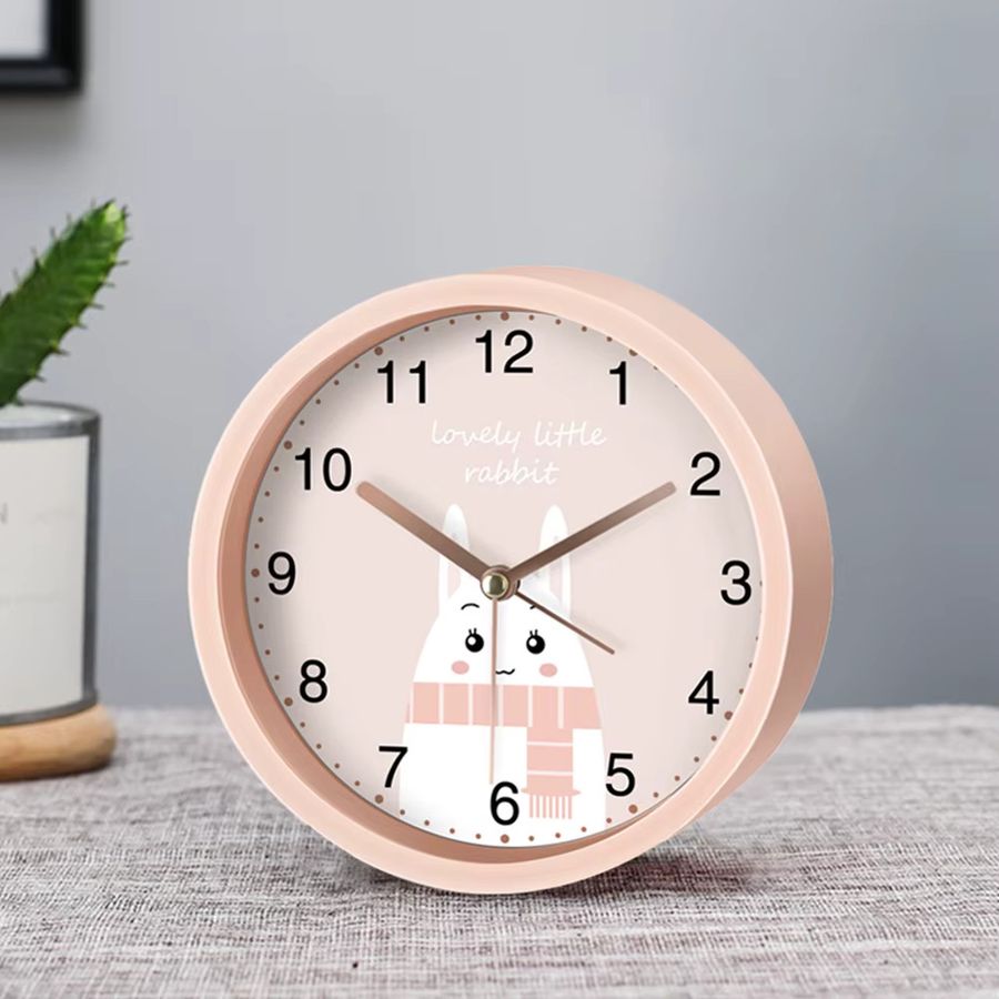Runder Cartoon Wecker in Schwarz, leiser analoger Tischwecker für das Schlafzimmer, Durchmesser: 13 cm - Bild 1