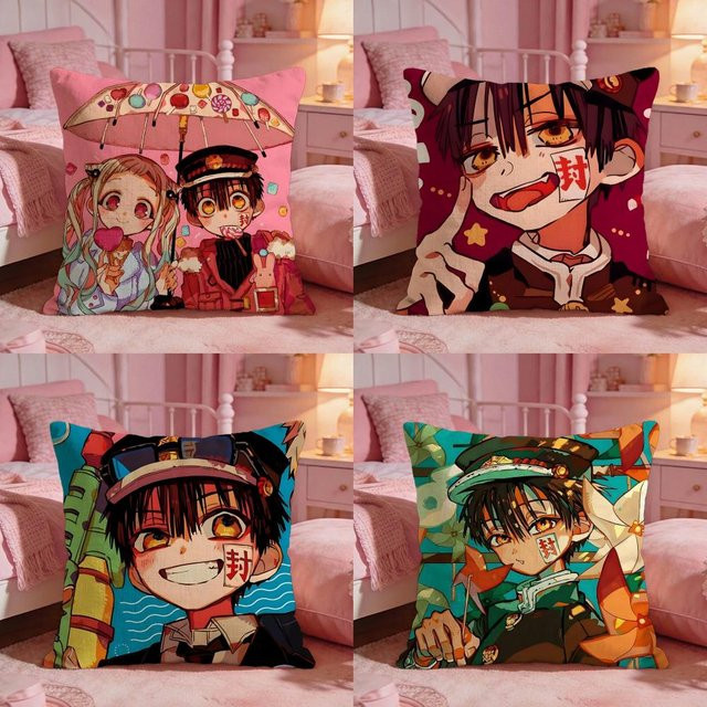 B-Bound Hanako-kun Kissenbezug, wendbares Design in Schwarz, B/B/B: 30 x 30 x 30 cm - Bild 1