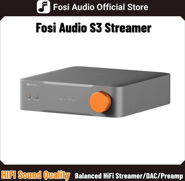 Fosi Audio S3 HiFi-Musik-Streamer mit Bluetooth 5.3, AKM4493SEQ DAC-Vorverstärker und Netzwerk-Musikplayer, kompatibel mit AirPlay 2 und Google Cast - Bild 1