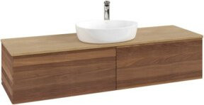 V&B Waschtischunterschrank Antao mit Frontstruktur in Eiche Honig Braun, B/T: 160 x 50 cm - Bild 1
