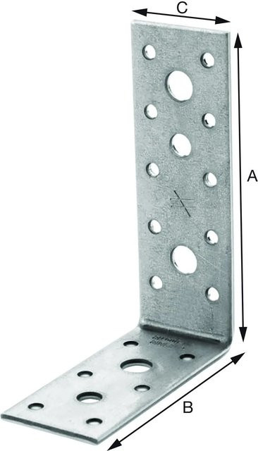 Simpson Winkelverbinder AG 40312 aus feuerverzinktem Stahl, Farbe: Silber, B/T/H: 11,9 x 9,1 x 4,0 cm - Bild 1