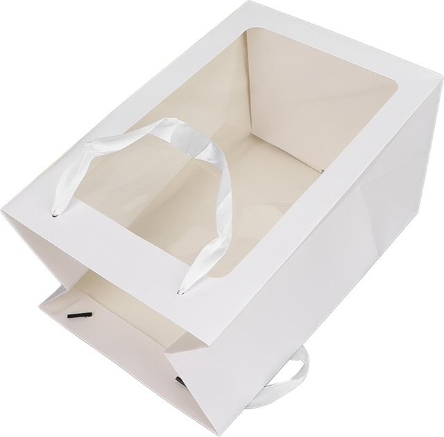 Shoemst Papier-Geschenktüten mit Sichtfenster in Weiß für Süßigkeiten und Gastgeschenke zu Weihnachten oder Geburtstagen - Bild 1