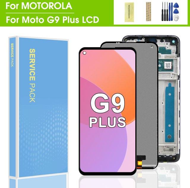Motorola Moto G9 Plus LCD-Display Touchscreen mit Rahmen in Schwarz, 6.81 Zoll - Bild 1