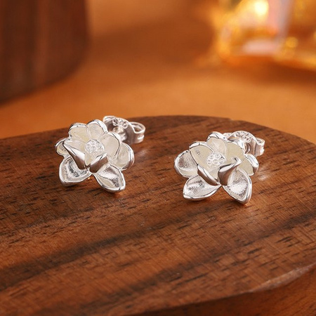 GaGa-Duck Ohrstecker 925 Silber, Lotusblume, Unisex