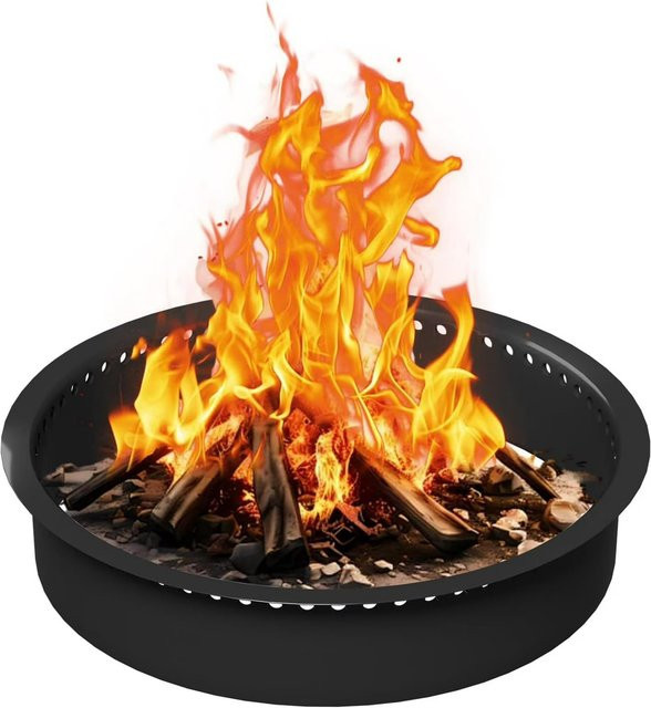 HiMISS Feuerschale aus rostfreiem Stahl in Schwarz für Garten und Camping - Bild 1