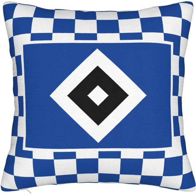 JMG Clothing HSV Hamburger Sportverein Quadratischer Kissenbezug aus Polyester, Blau, B/T/H: 45 x 45 x 0 cm - Bild 1