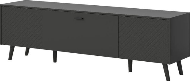 Inn.Furn TV-Lowboard Madea in Grau Matt mit Soft-Close-Schubladen, B/T/H: 185 x 55 x 40 cm - Bild 7