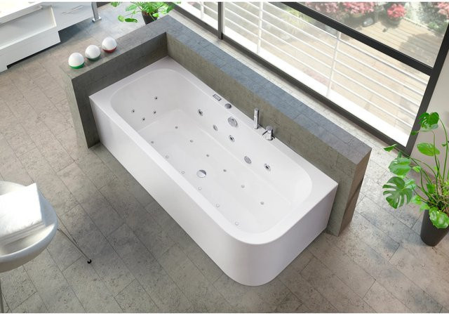 Ottofond Whirlpool-Komplettset Spirit in Weiß mit Farblichttherapie, Air-Jets, Water-Jets und Wasserheizung, B/T/H: 180 x 80 x 60 cm, Ausführung Rechts - Bild 1
