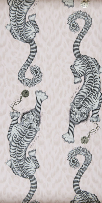 Clarke & Clarke Tapete Tigris in Pink und Grau mit Animal Print als Vlies-Tapete - Bild 2