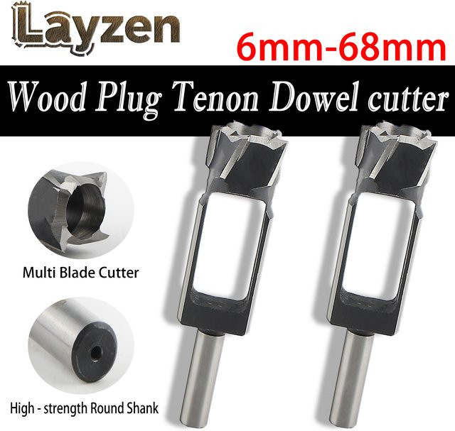 Layzen Holz Stecker Bohrer für Zapfen und Dübel, Konischer Lochbohrer für Holzarbeiten, 8-60mm - Bild 1