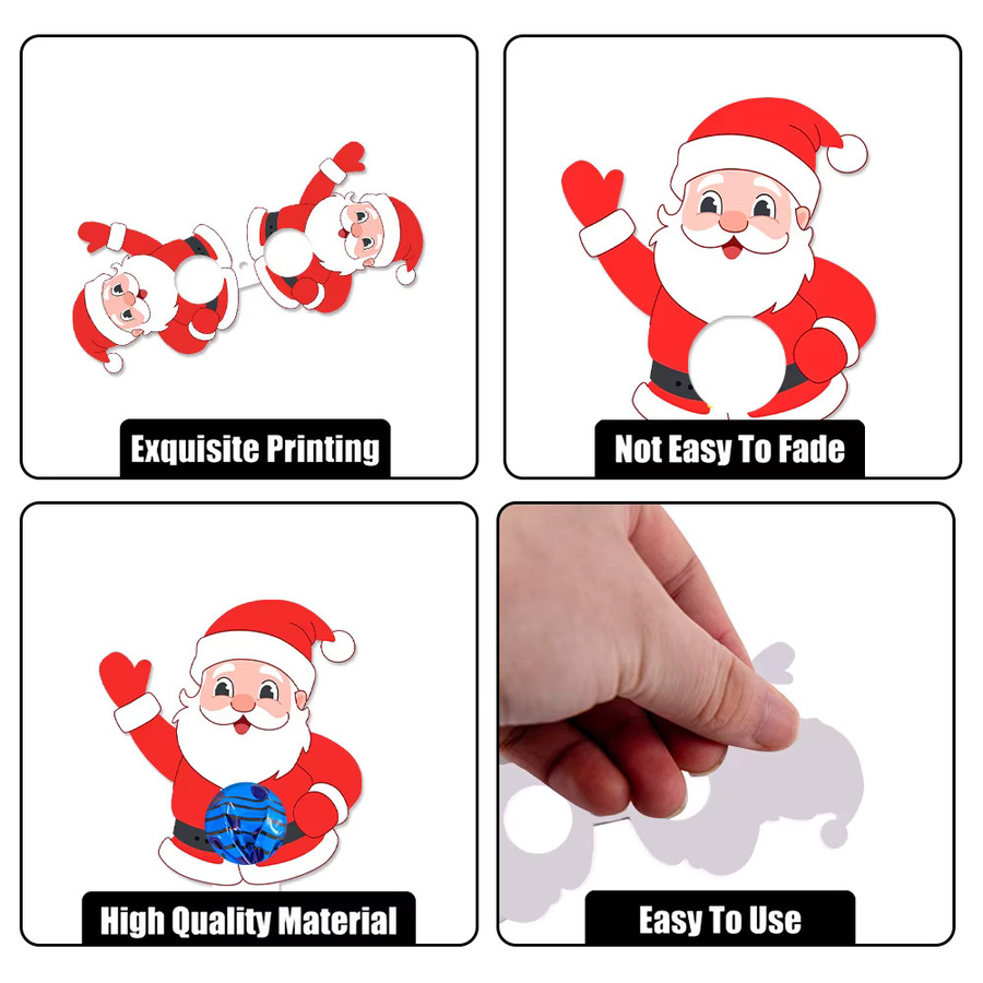 WEIGAO Weihnachtliche Lutscher Papier Karten mit Santa Claus Schneemann und Elch Mustern für DIY Süßigkeiten Halter in Mehrfarbig - Bild 2