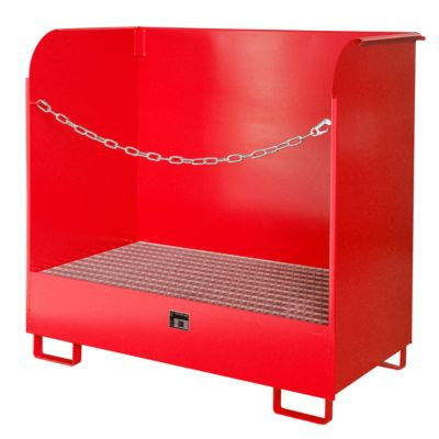 Gefahrstoff-Depot BAUER Typ GD-A aus Stahl, Farbe: Rot, B/T/H: 75,0 x 142,0 x 137,0 cm, Auffangvolumen 220 Liter - Bild 1