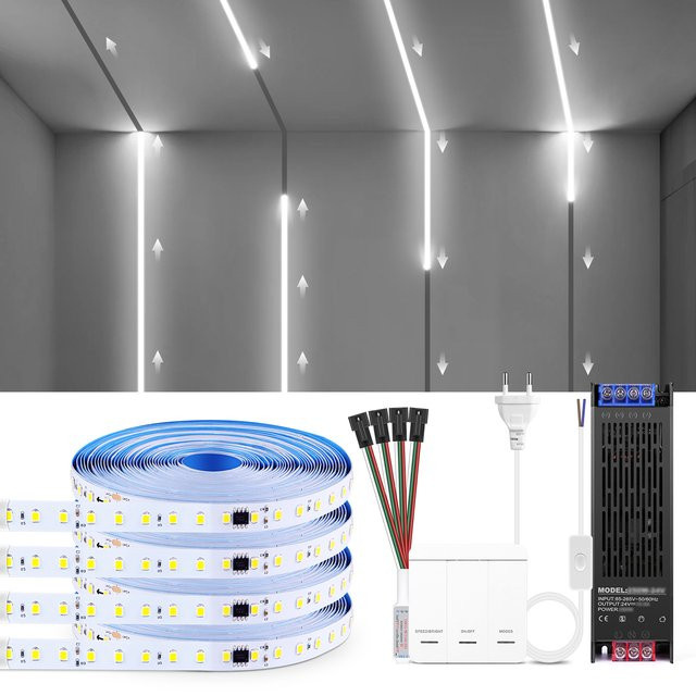 Rybakov WS2811 Smart Addressable LED-Streifen mit fließendem Wassereffekt für Zimmer, Decke und Schrank, Farben: Weiß, Warmweiß, Naturweiß - Bild 1
