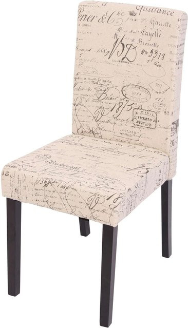CHEFGASTRO Esszimmerstuhl 2er-Set in Creme mit Textilbezug und dunklen Beinen, B/T/H: 43 x 56 x 90 cm, Sitzhöhe: 45 cm - Bild 1
