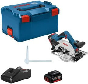 Bosch Professional Akku-Handkreissäge GKS 18V-57 G in Blau/Schwarz mit 2 Akkus und L-BOXX - Bild 4