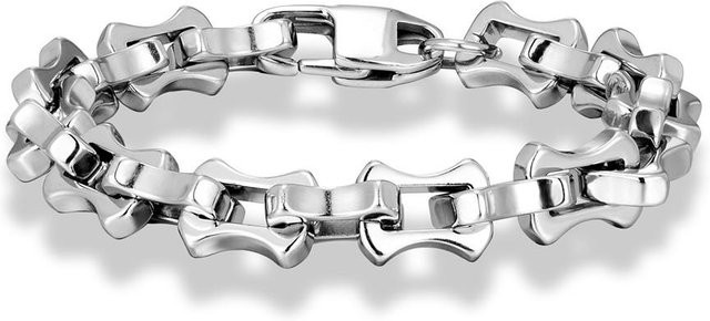 YULIN Armband Gliederkette, Edelstahl, Schwarz, Vintage, Herren, 23cm - Bild 1