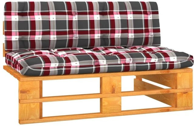 vidaXL Garten-Mittelsofa aus imprägniertem Kiefernholz in Honigbraun mit Polsterkissen - Bild 1
